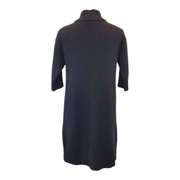 VINCE SZ M Wool Cashmere Alpaca Blend Long Cardigan Mock Neck Sweater in Black - Picture 5 of 8